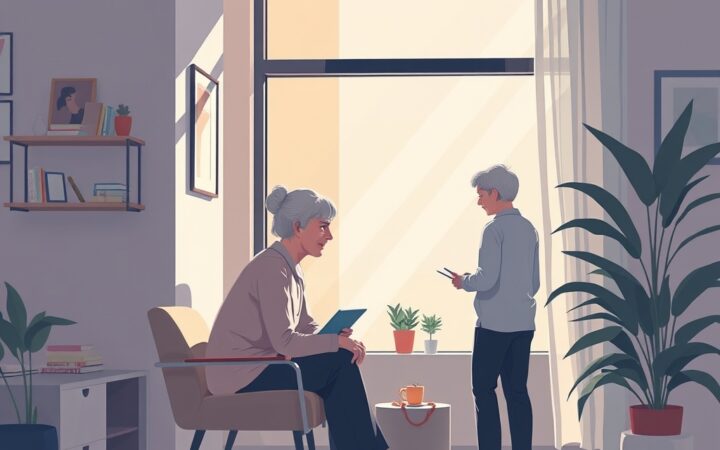 Ilustración conceptual sobre tecnología, datos y conexión social para combatir la soledad no deseada.